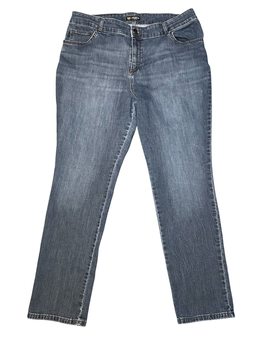LEE women’s jeans relaxed fit SZ 20W long straight leg mid rise stretch #340